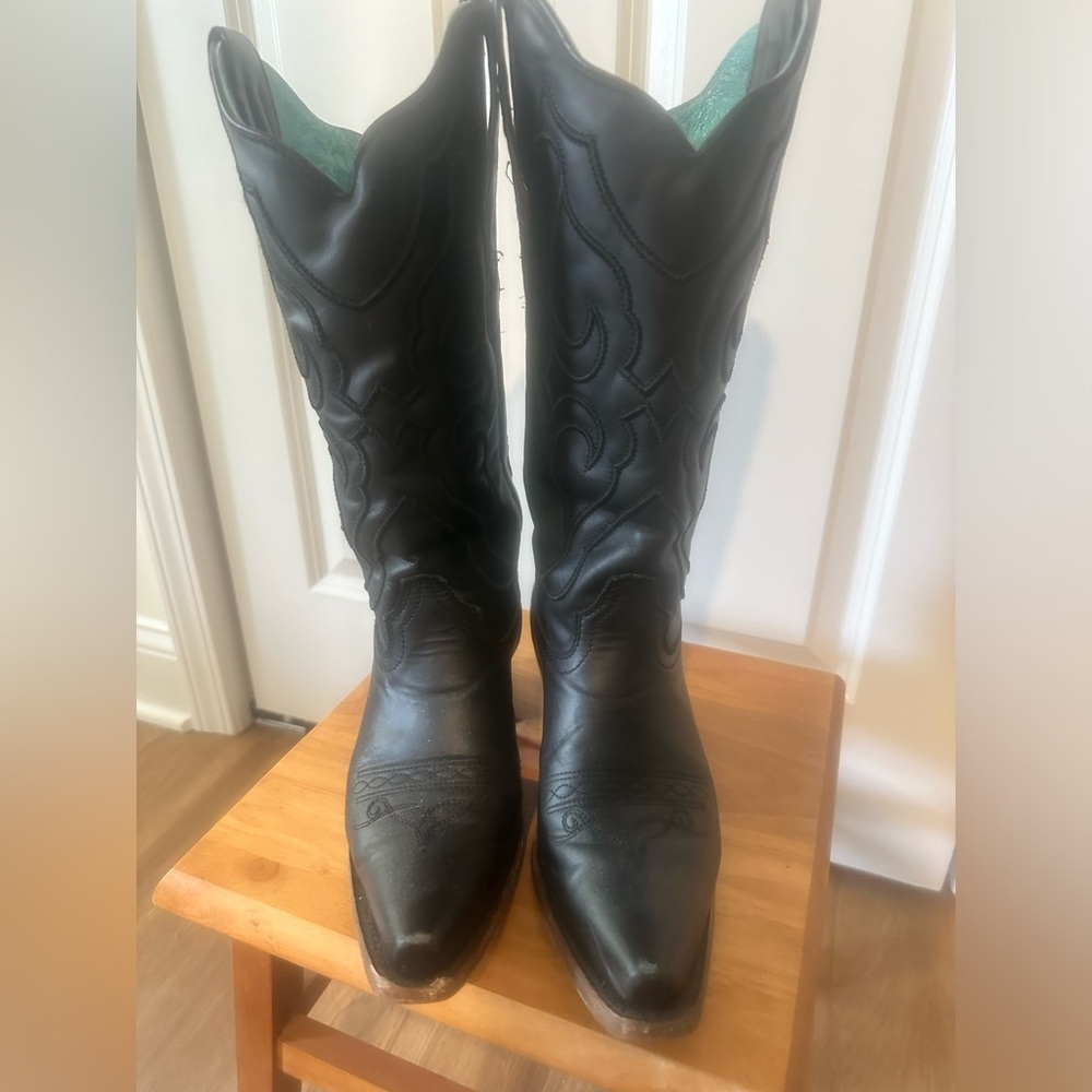 Corral black cowboy boots, size 7